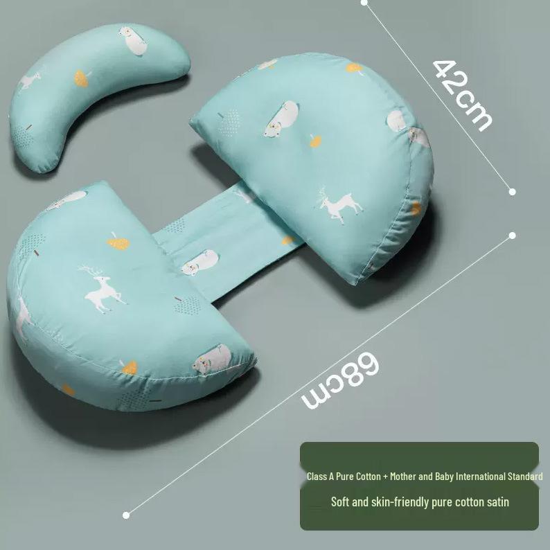 U-förmiges Schwangerschafts- und Stillkissen, waschbares Baumwoll-Lendenstützkissen