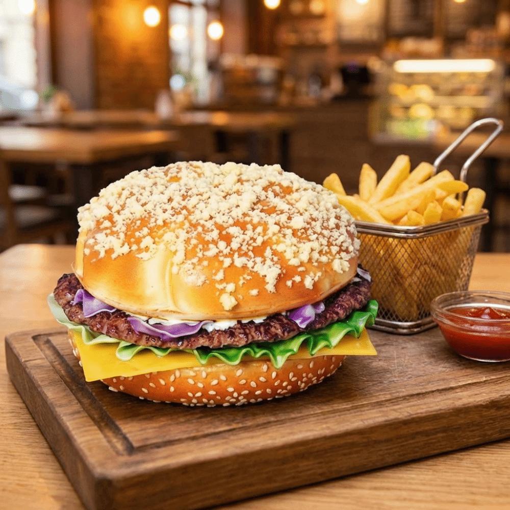 Soft PU Artificial Hamburger Realistic Fake Bread Creative Fake Hamburger  Dessert Shop
