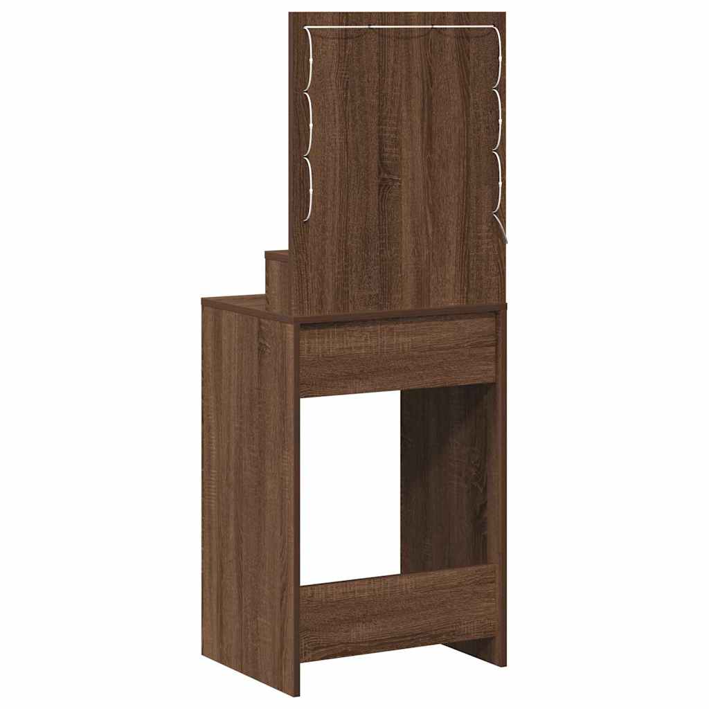 Makeup Table Brown Oak Effect 50 x 41 x 135 cm Particleboard