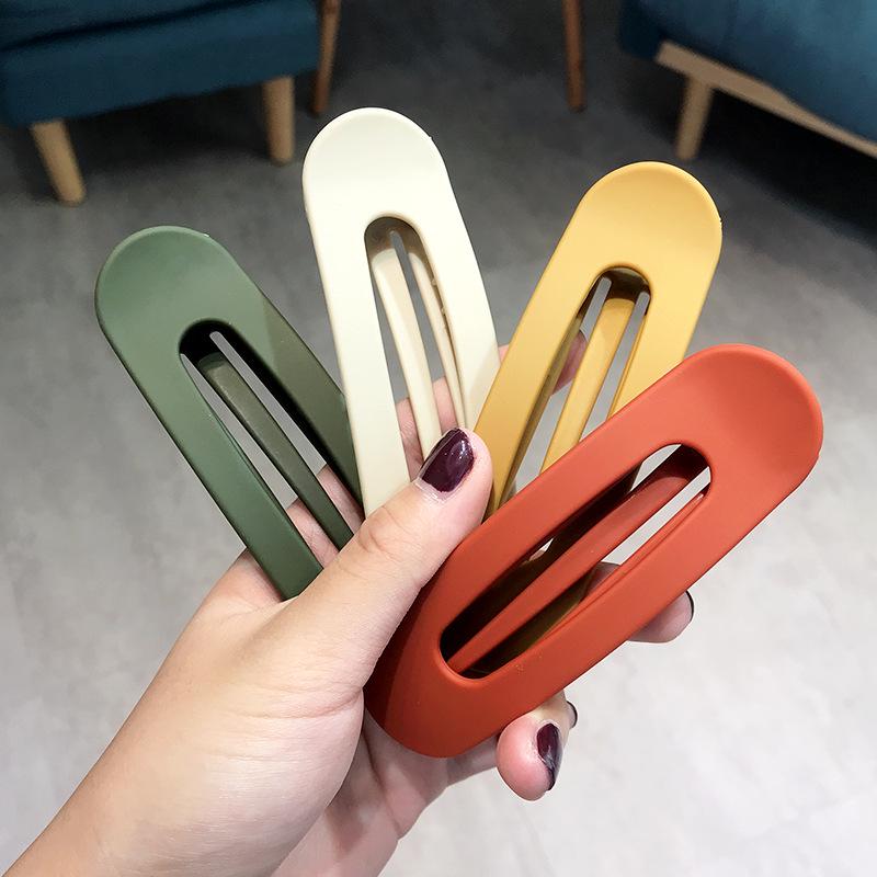Korean Frosted Large Hair Clips For Women Girl Hair Accesories Fashion Color Solid Acrylic Hairpins Toothed Non-slip BB Barrette