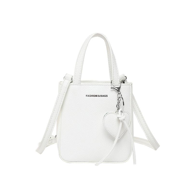 

New Versatile Casual Portable Small Square Bag Fashionable Solid Color Shoulder Messenger Bag белый