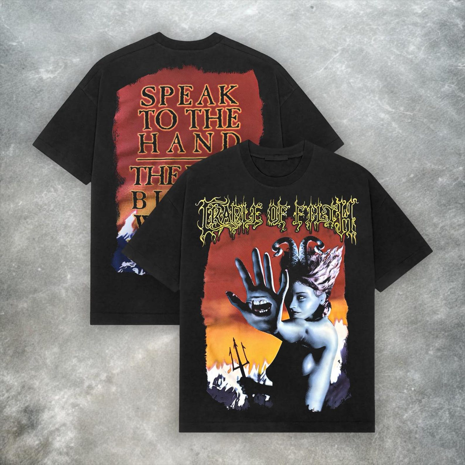Vintage Cradle of Filth Talk to the Hand T-Shirt – Y2K 90s Metal Band Tee M