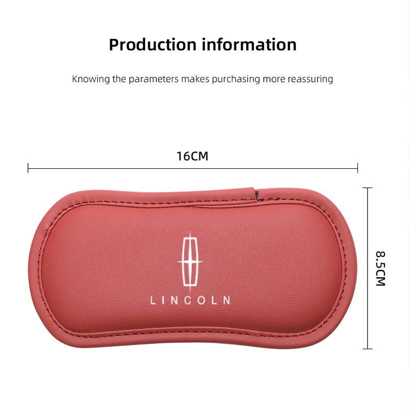 1Pcs Leather Car Pillow Knee Pad Elastic Memory Foam Leg Pad For Lincoln Z Navigator Town-car Aviator MKZ Corsair Continental gyu7