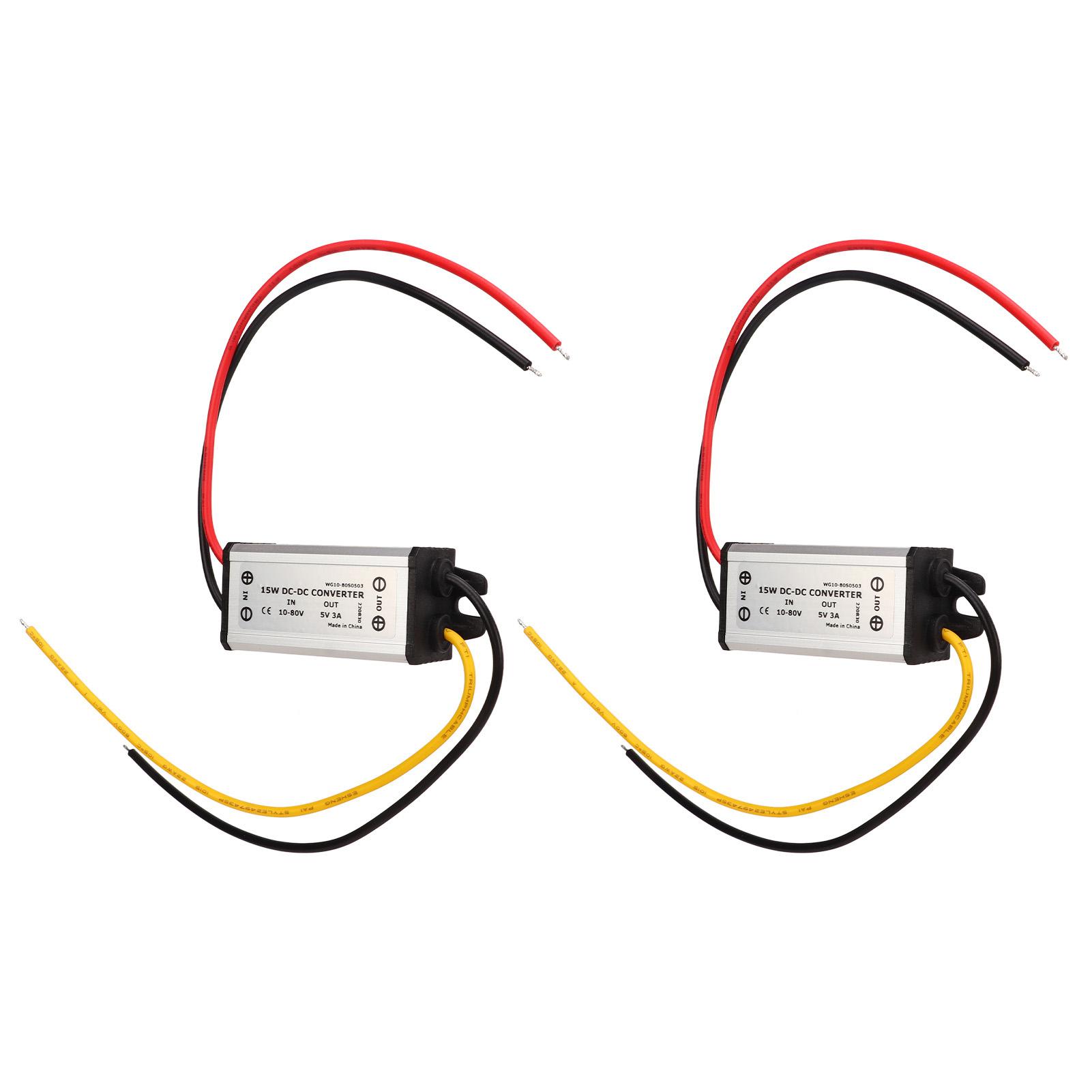 

2pcs DC Converter Regulator 12V 24V 36V to 5V DC 10 to 80V to 5V 3A 15W Regulator Power Module for