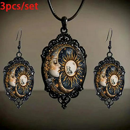 Schickes Glas-Anhänger-Ketten- und Ohrring-Set: Elegantes Romantisches Schmuckgeschenk