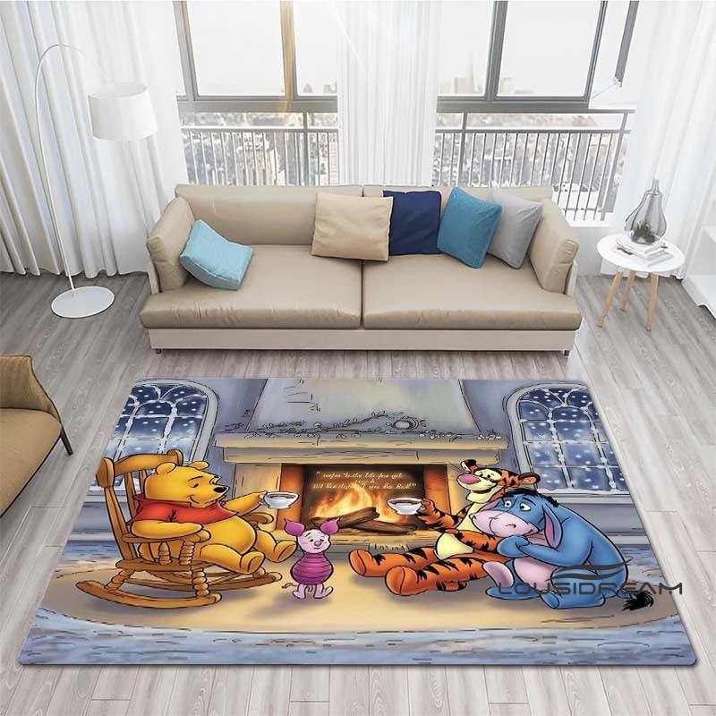 Winnie The Pooh Cartoon Pattern Rug, Bedroom Play Mat, Bedroom Decor Rug, Living Room Rug, Crawling Mat, Gift Rug
