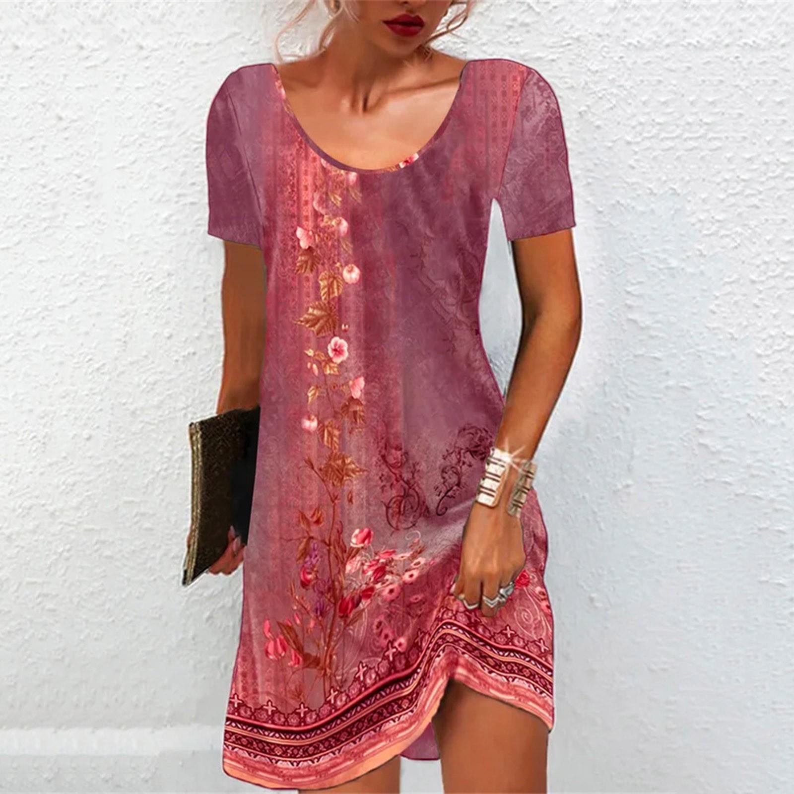 

Женское платье с круглым вырезом и короткими рукавами, повседневное платье с принтом в горошек S красный