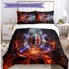 Set Lenzuola Stampa AC Milan 3 Pezzi Morbido Delicato sulla Pelle Lavabile Copripiumino e Federe Set Stagione Unica Camera da Letto
