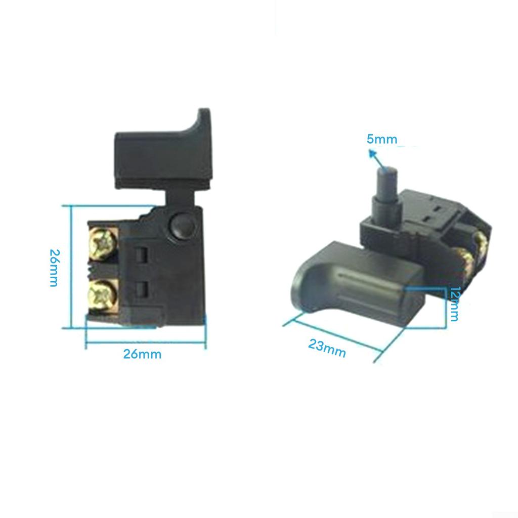 Drill Switch Black Lock On NO Contact Plastic Self Rest
