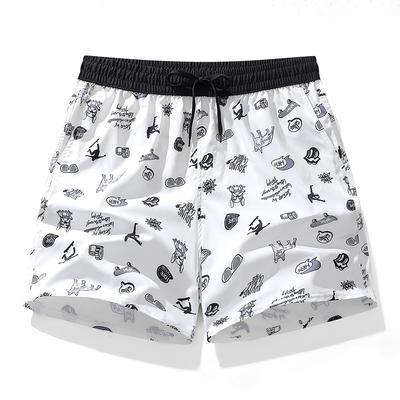 Shorts Imprimés Pantalon de Plage pour Couple Homme Séchage Rapide Ample Taille Européenne Shorts Décontractés Vacances au Bord de la Mer Sous-vêtements Homme