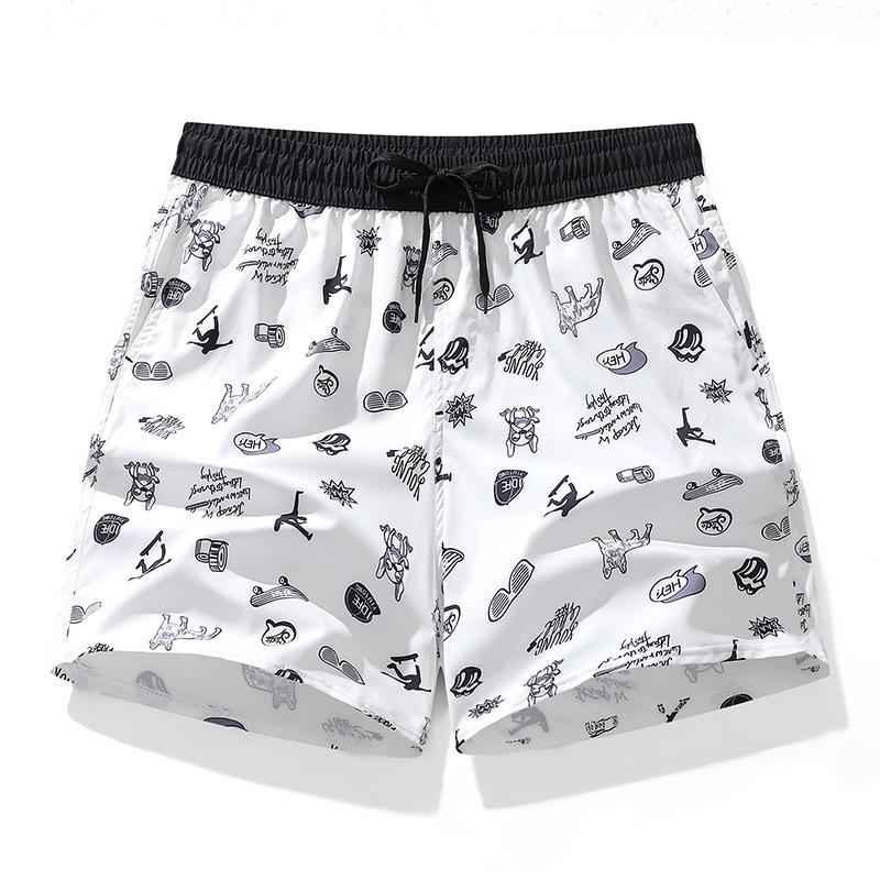 

Printed Shorts Couple Beach Pants Men S Quick-Drying Loose European Size Casual Shorts Seaside Vacation Men S Underpants S красный