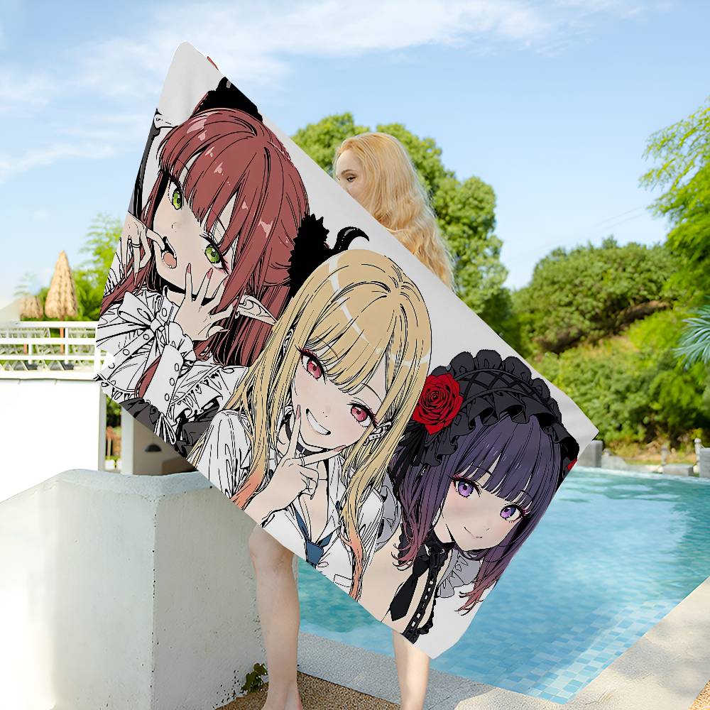 My Dress Up Darling Anime Beach Towel Colorful Bath Towels for Microfiber Quick Dry Custom Sand Free Beach Yoga Spa Gym Pool
