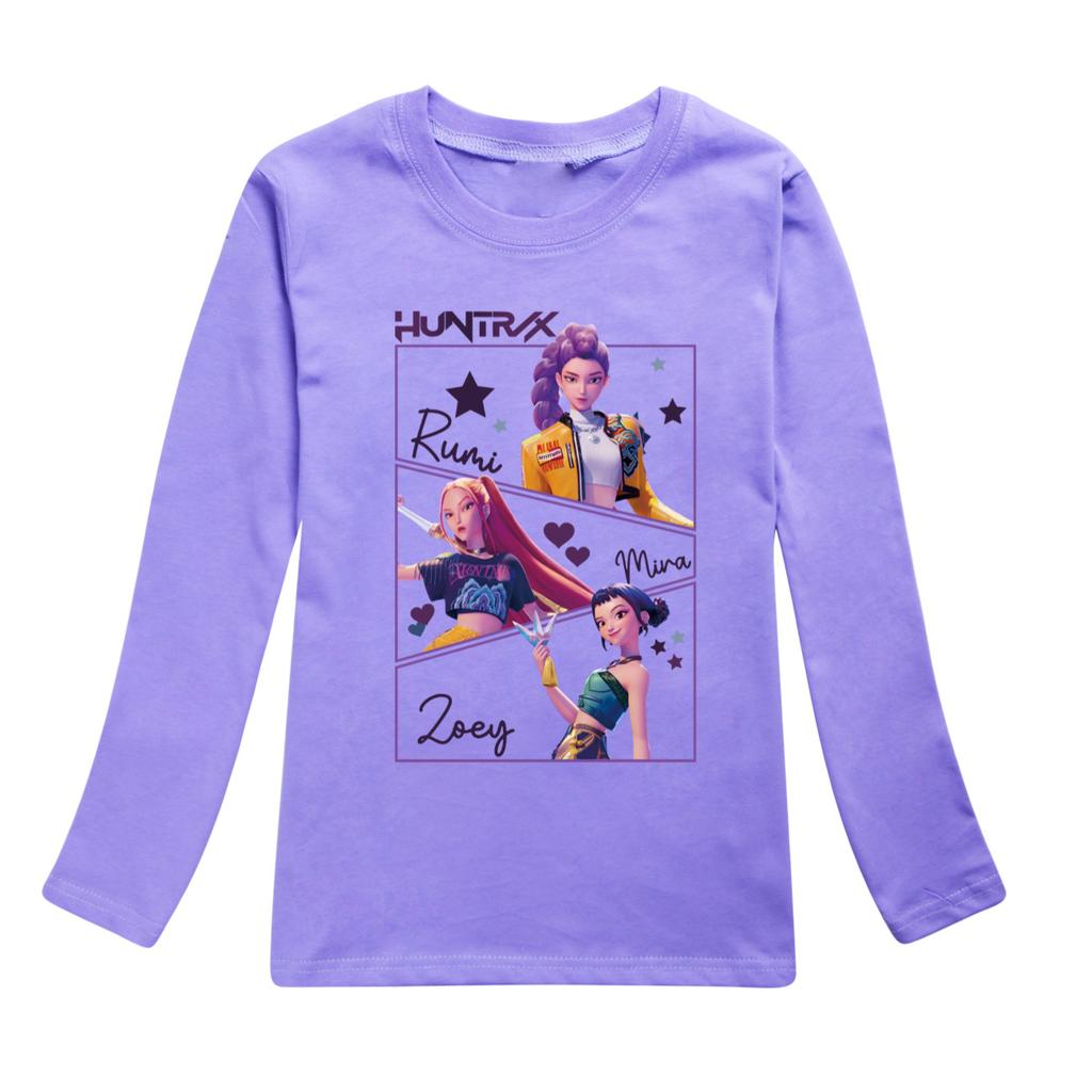 T-Shirts Girls Children's Long-sleeved T-shirt Cartoon Print Fashion Crew Neck Top Girls Fashion Loose Casual Clothing