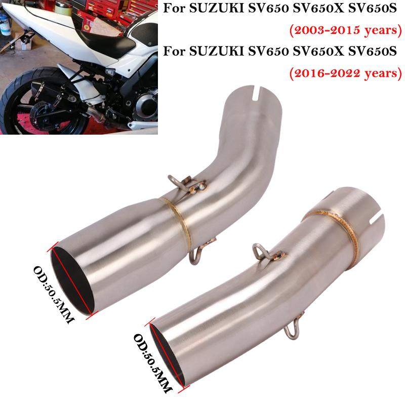 

For SUZUKI SV650 SV650X SV650S 2003 - 2020 2021 2022 Motorcycle Exhaust Escape Modified Mid Link Pipe Connecting 51mm Muffler