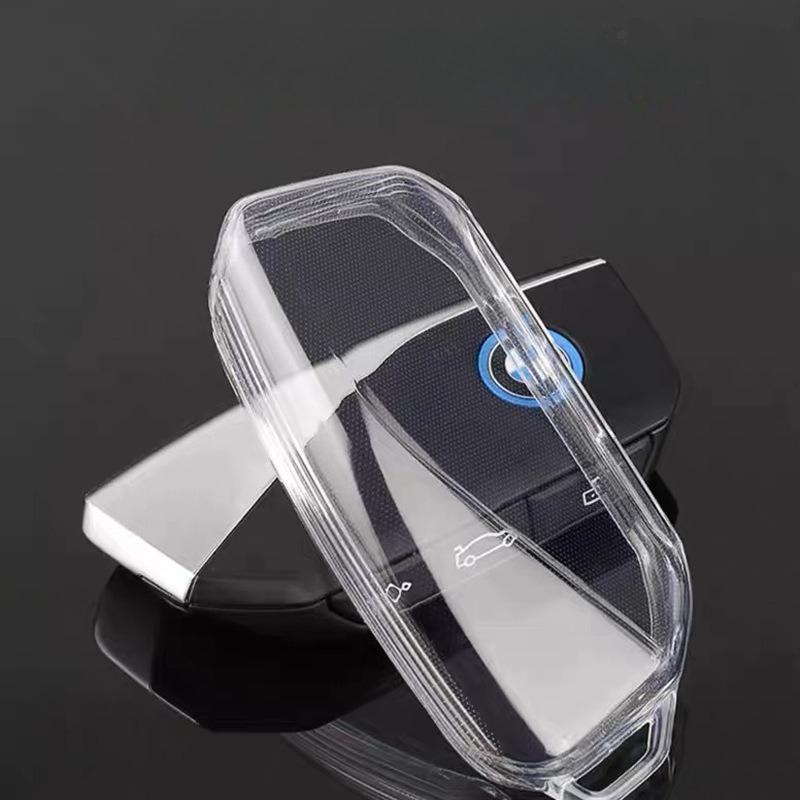 TPU Transparent Car Key Cover for BMW - Compatible with 1/3/5/X Series, I Models | Black & White Color | Protective Key Fob Case