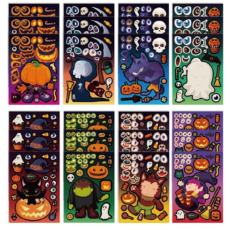 8/16/24/32 Pcs Pumpkins Stickers Halloween Stickers Halloween Window Sticker Self-Adhesive Stickers for Door Window