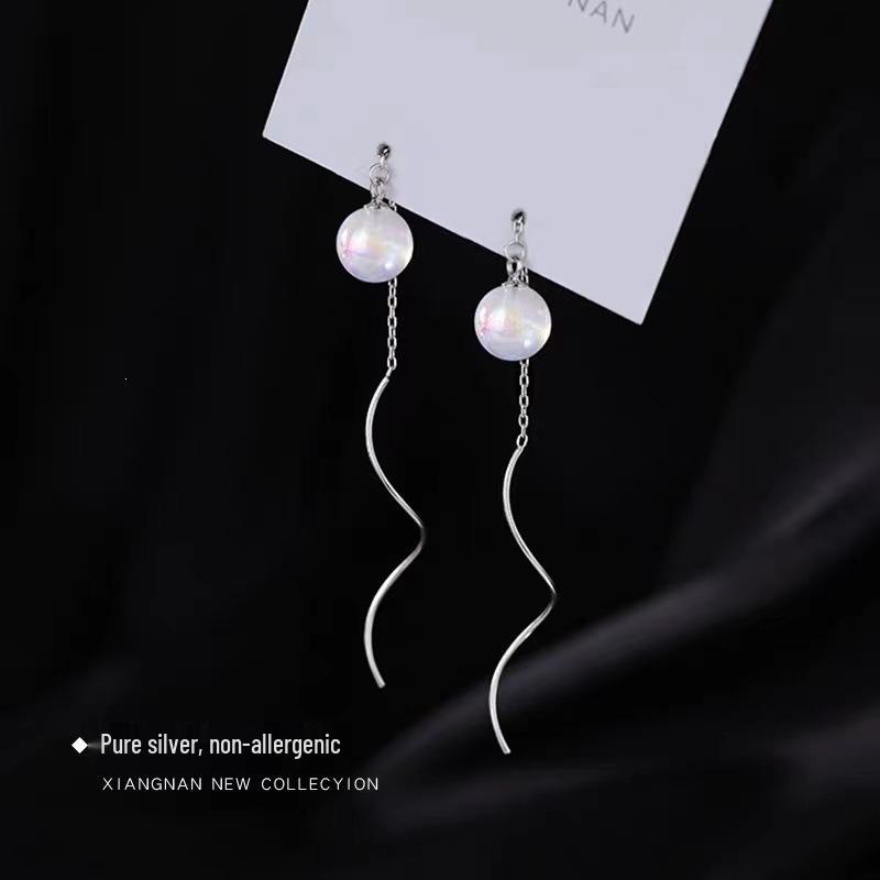 Elegant Women's 925 Sterling Silver Pearl Ear Studs - 2023 Trendy High-End Jewelry