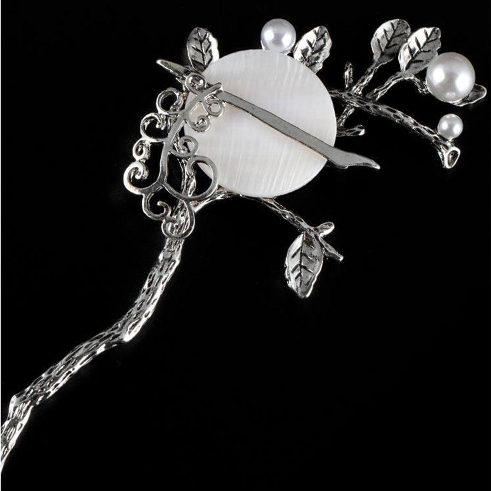 Style Hanfu Headwear Hair Disk Hair Accessories Women Hair Fork Moon Hair Stick Pearl Hairpins