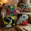 Horrible Bride of FFrankenstein Pillow Case Soft Plush Cushion Cover Double Print and Invisible Zipper for Sofa Home Car Use