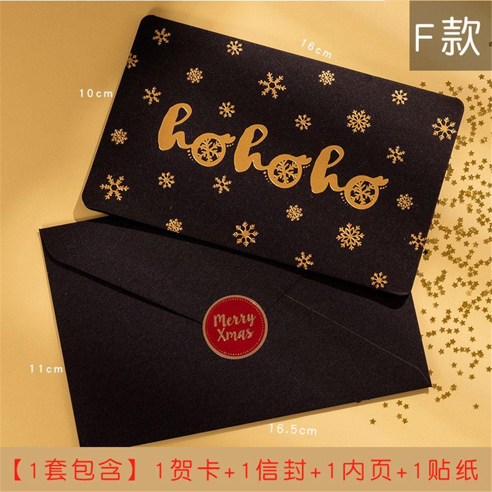 Card Cards with Envelopes Stickers Christmas Greeting Card Blessing Merry Christmas Bronzing