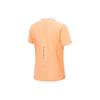 Li Ning Running Series Solid Color Round Neck Pullover Short Sleeve T-Shirt Women Tops Candy-Orange ATSU004-4