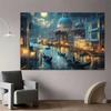 2D Flat Printing Night Venice Canal Backdrop for Italy Vacation Photoshoot