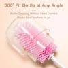 360 Degree Rotation Baby Bottle Brush Set All-Round Long handle 3 in 1 Pacifier Cleaning Kits Heat-resistant Anti-slip