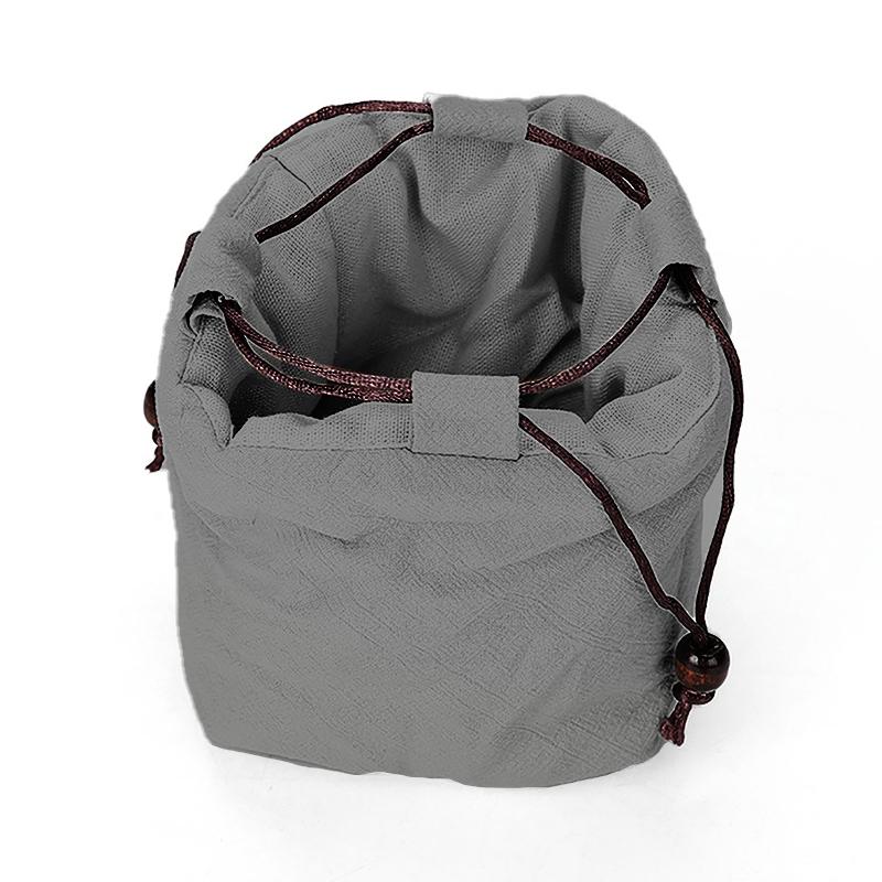 Tea Set Bag Cotton Linen Crafts Tea Cup Cloth Bag Travel Portable Tea Set Shock-Resistant Anti-Collision Thickened Storage Bag
