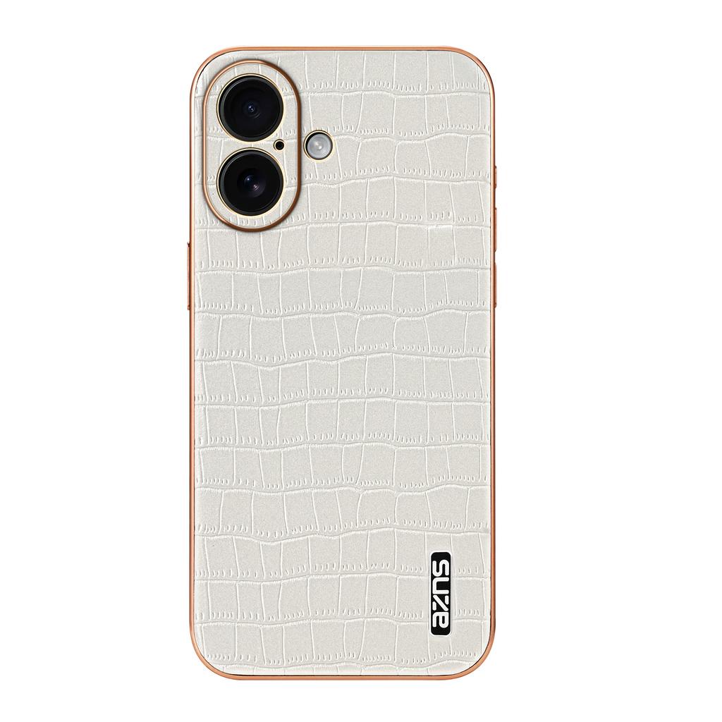 AZNS For iPhone 17 Case Electroplating Crocodile Texture PU + TPU Phone Cover