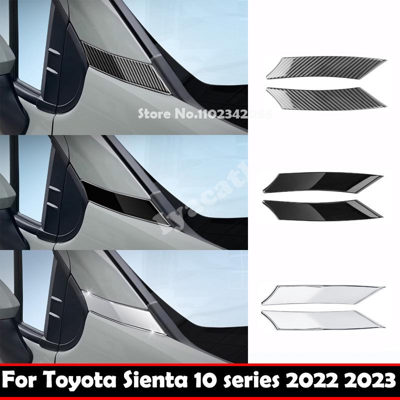 For Toyota sienta 10 seris ABS carbonfiber Car Front Door Window Triangle A Colum Cover A-pillar decorative strip