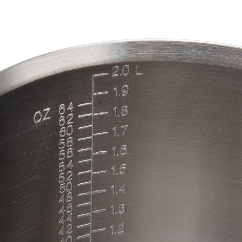 304 Stainless Steel Milk Frothing Pitcher 1000/2000ML Capacity Liquid Measuring Cup  For Latte Art