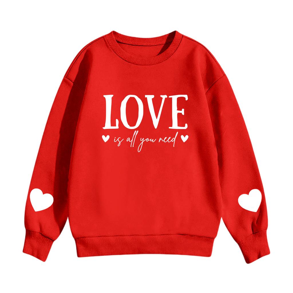 Children's Casual Round Neck Printed Pullover Long-sleeved Hooded Sweatshirt Top