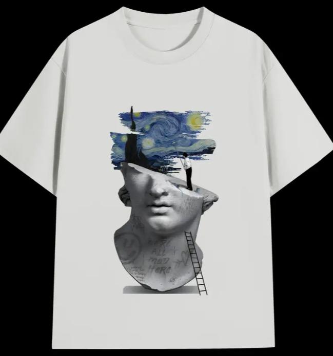 2025 New Casual Short Sleeve T-Shir Print Cotton Regular Fit Round Neck Breathable Loose Unisex Tee Men Women Clothing Anime