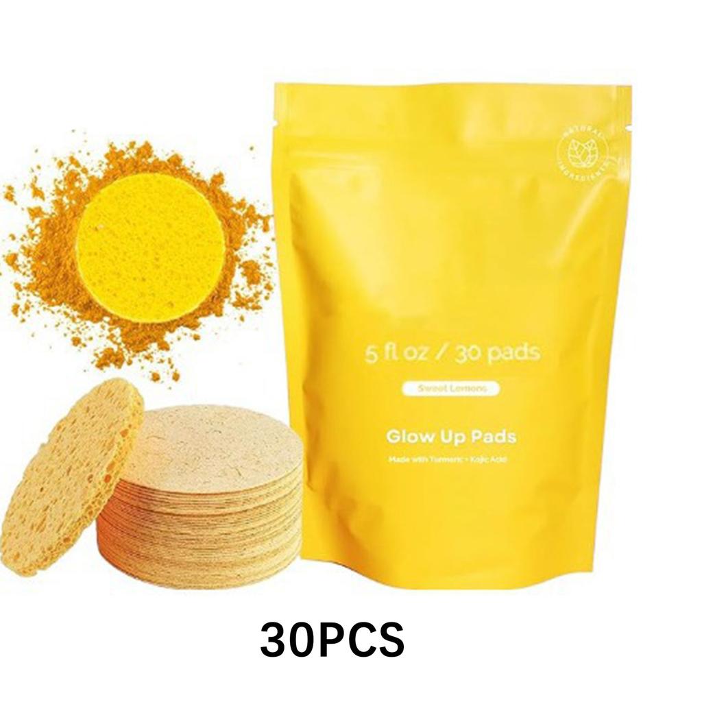 30/40PCS Turmeric Kojic Acid Cleansing Pad Pore Cleanser Makeup Remover Exfoliator Oil Control Brightening Smooth Facial Washing