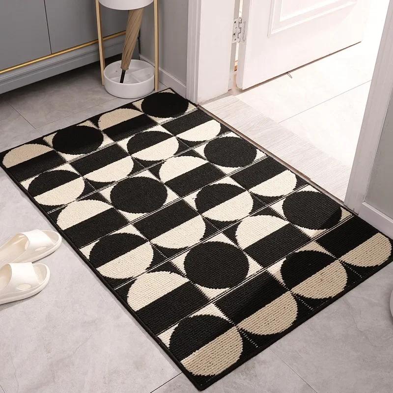 

Creativity Black and White Checkered Entrance Doormat Kitchen Corridor Anti-slip Carpet Home Carpets Front Door Welcome Mats 50x80cm