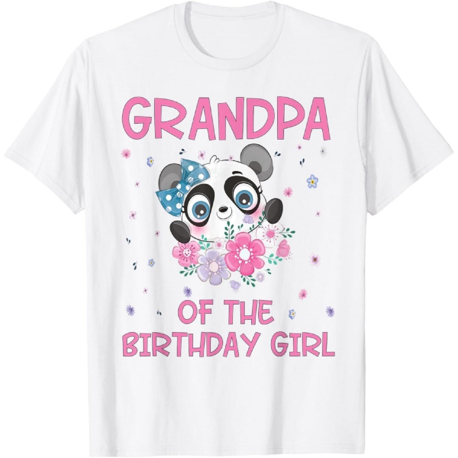 Grandpa Of The Birthday Girl Panda Bear Party Family T-Shirt S