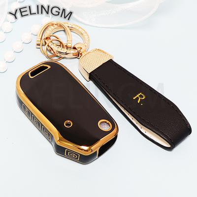 YELINGM Étui de protection en TPU pour clé pliante de voiture pour KIA Stinger GT Ceed Sportage R CD Cerato Sorento Forte 2018 2019
