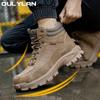 Warm Safety Shoes Men's Plus-size Work Protection Plush Steel Head Cap Stab-proof Labor Protections Winter Snow Cotton Boots