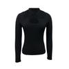 Spring and Autumn Women's Blouse Tops Sexy Halter Solid Color Long Sleeve Tops
