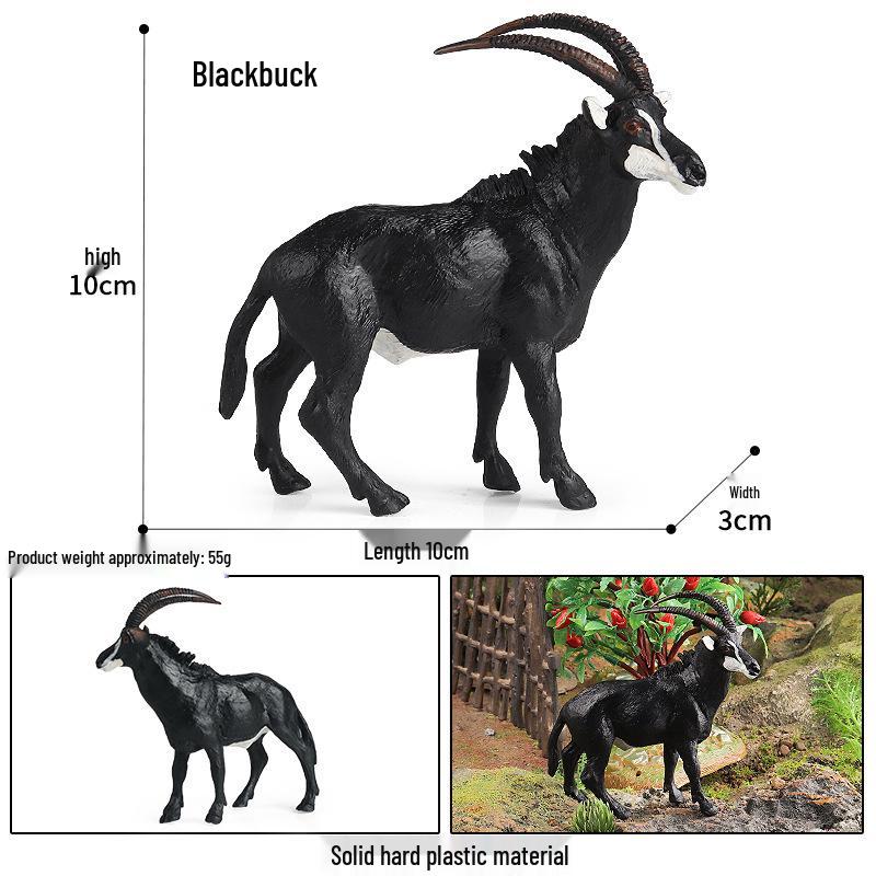 Wild Animal Model Toy Set: Black Antelope, Goat, Rock Sheep - Educational Decor for Kids
