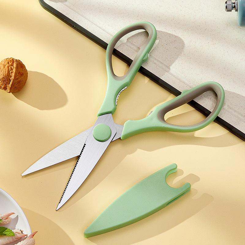 Multifunctional Stainless Steel Kitchen Scissors: Ideal for Fish, BBQ, Chicken Bones, and Walnut Cracking