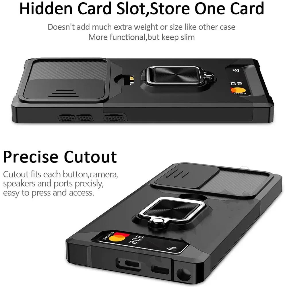 Armor Kickstand Case for Samsung Galaxy S24 S23 Ultra S22 Plus S21 FE Note 20 Cover Card Slot Wallet Ring Holder Business Full Protection Cover