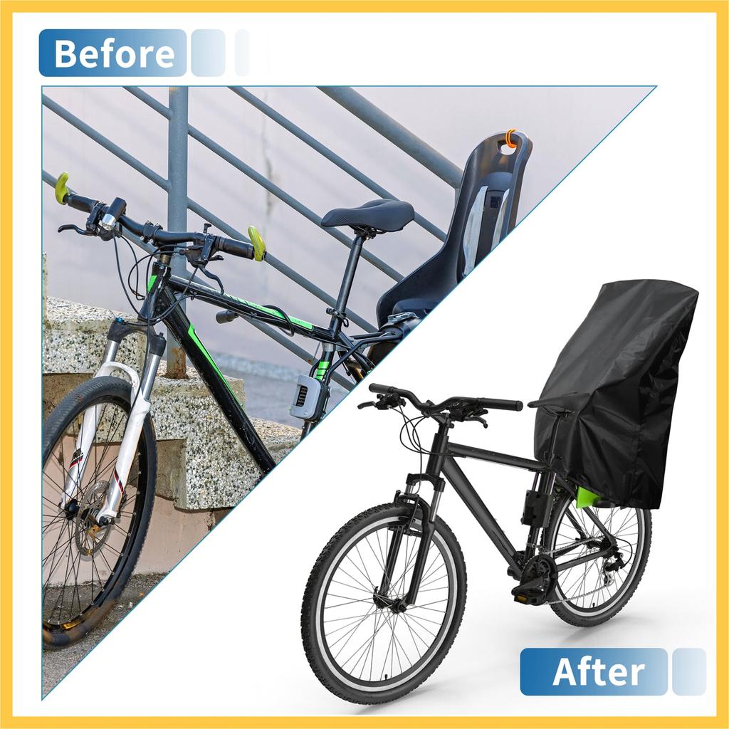 BULLSPANN Bicycle Rain Cycle for Child 210D 1 Replacement Replacement Cover, Children's Cover, Cover, Seats, Windproof, Waterproof, Oxford, Black,