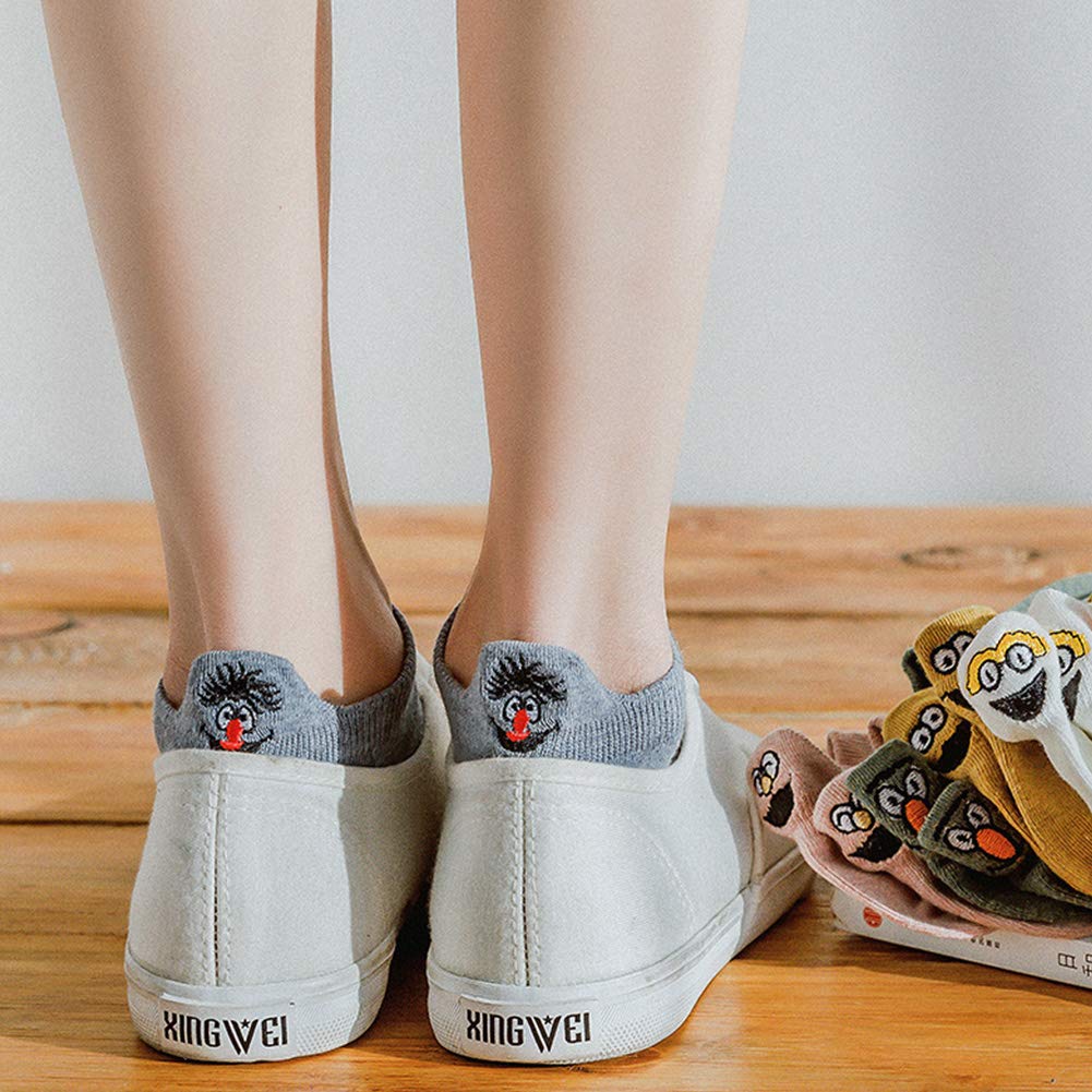 Sekuzy Knöchel Großpackung 10 Paar Damensocken, Dünn, Frühling/Sommer, Bestickt, Baumwolle, Geruchshemmend, Rutschfest, Kauf, 22-25cm,