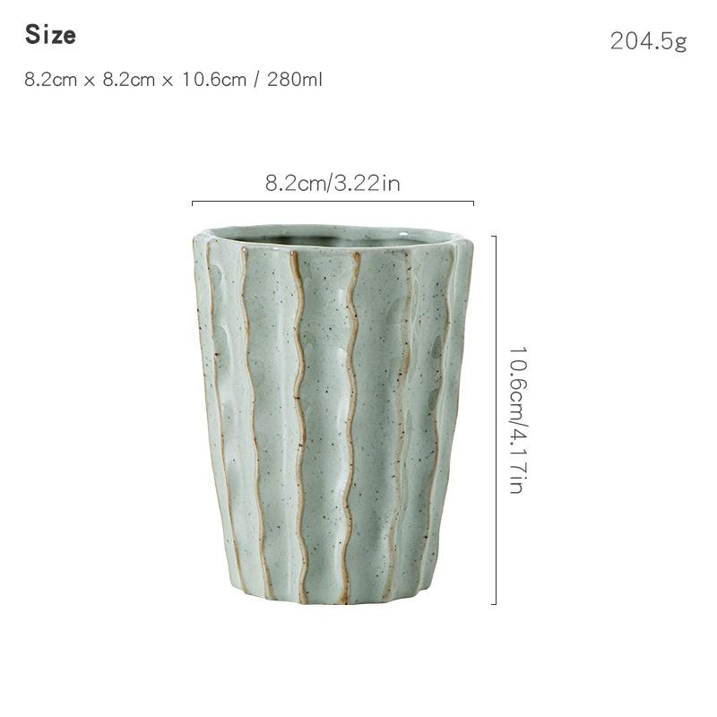 280ml Coffee Cup, Ceramic Tea Cup, Japanese Style Coffee Drinker, Stone Tool Espresso Cup, Latte Art Porcelain Cup
