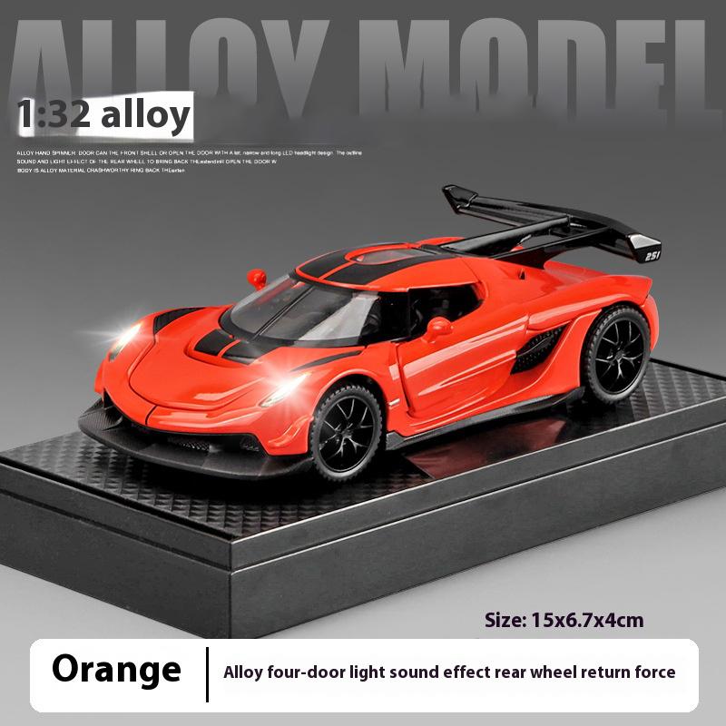 1:32 KNSG Jesko Supercar Racing Alloy Metal Diecast Model Car Sound & Light Desktop Trendy Ornament Birthday Gifts For Boyfirend