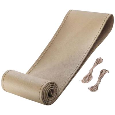 Sakurawing Steering Wheel Cover, For Cars, Anti-Slip, Grip, Leather, Sports, Seat Protector, Light Tiger, Braid, 15.0 Inches (38 Cm), Beige