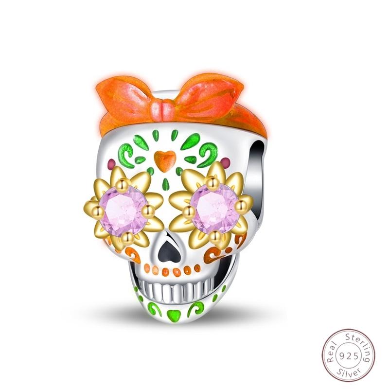 100% Copper Skull Luminous Shiny Zirconia Beads 3Mm Diy Holiday Exquisite Jewelry Gift Making