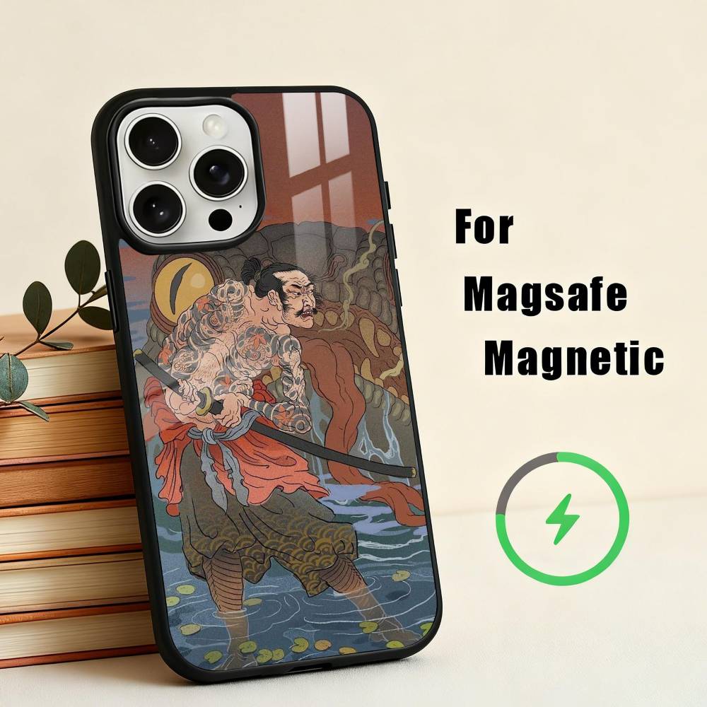J-Japan Ukiyo-e S-Samurai Sea Phone Case For iPhone 17,16,15,14,13,12,Plus,Pro,Max for Magsafe Magnetic Wireless Charging iPhone17Air