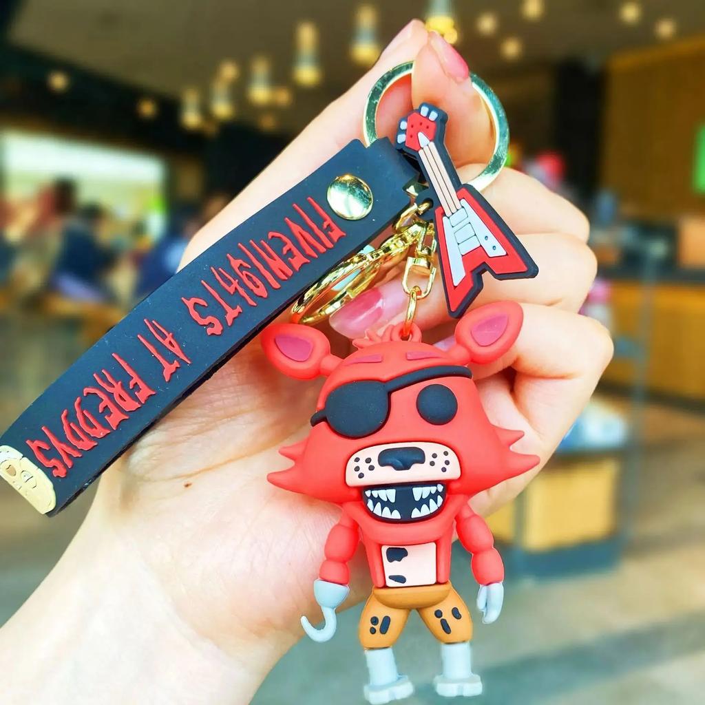 5PCS  Cartoon Game Action Figure FNAF Freddy's Fazbear Bear Doll Model Toy Five Nights Freddy Keychain For Gift